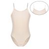 YiZYiF Big Girls' Camisole Tank Gymnastics Ballet Underwear Leotards with Adjustable Nude+Clear Straps Nude 10-12 view 2