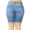JJ-GOGO Mid Jean Shorts - Mid Rise Wash Denim Destroyed Shorts Ripped Hole Destroy Scratch Jeans for Women view 2
