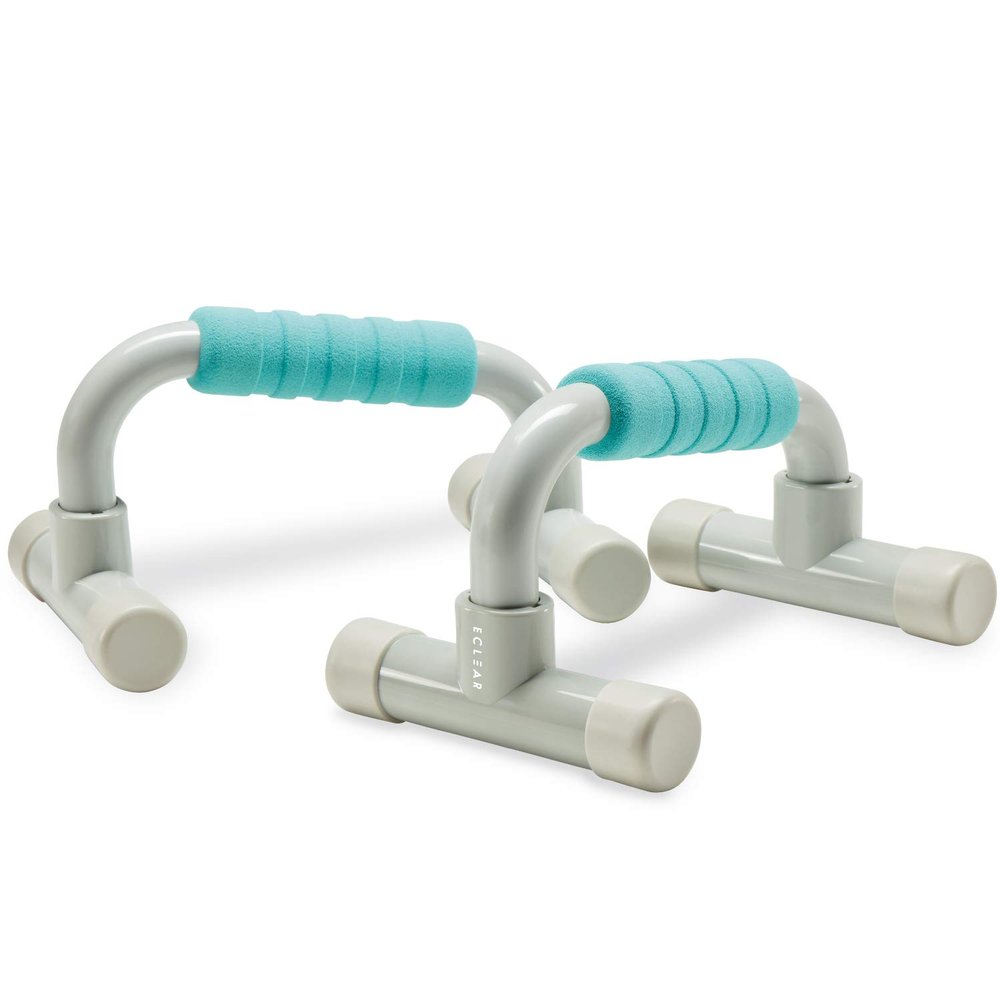 ELECOM-Japan Brand- ECLEAR Sports Pushup Bars/Triceps/Deltoid/Standard Training/Core Training/Foam Grip/Light Blue HCF-PULBUL