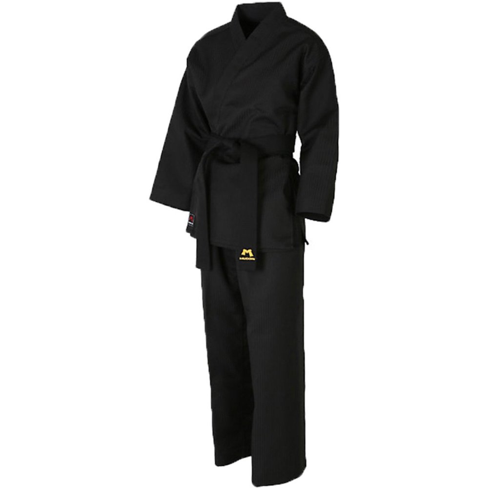 Mudoin Taekwondo Black Color Open Uniform TKD Martial Arts Akido Hapkido WTF (140(130-140cm)(4.26-4.59ft))