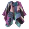 EXCHIC Women's Retro Shawl Wrap Open Front Poncho Cape Cardigan for Fall Winter (Purple) view 1