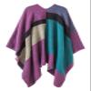 EXCHIC Women's Retro Shawl Wrap Open Front Poncho Cape Cardigan for Fall Winter (Purple) view 3