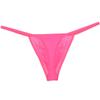 OROCOJUCO Men's Enlarge Pouch Jacquard Thong String Underwear Micro Bikini Mini T-Back XL Pink view 3
