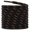 DELELE 2 Pair Thick Round Climbing Shoelaces Black Orange Dots Hiking Shoe Laces Boot Laces 57 inch view 1