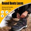 DELELE 2 Pair Thick Round Climbing Shoelaces Black Orange Dots Hiking Shoe Laces Boot Laces 57 inch view 3