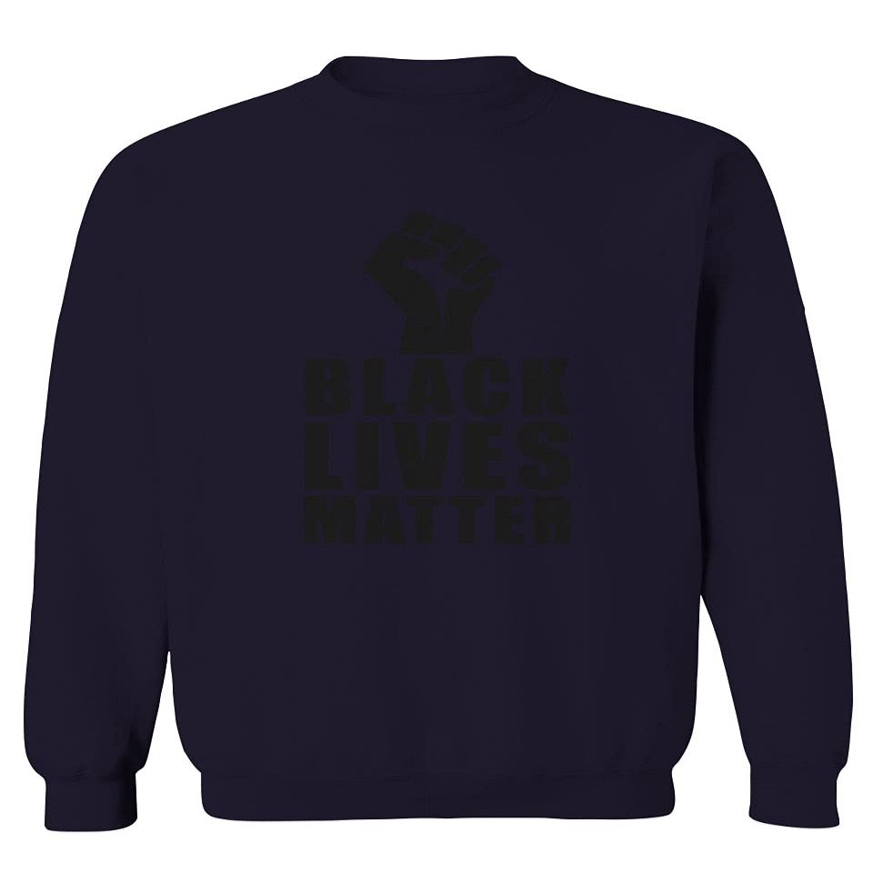 0011. Black Lives Matter Resist JUNEENTH Men's Crewneck Sweatshirt (Navy X-Large)