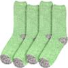 BambooMN Women's Soft Fuzzy Warm Cozy Comfy Fuzzy Plush Cute Solid Slipper Socks - Green Grey - 4 Pairs view 2