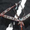 Showman 4 Piece Beaded Navajo Design Headstall & Breast Collar Set w/Fringe view 2