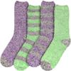 BambooMN Women's Soft Fuzzy Warm Cozy Comfy Fuzzy Plush Cute Striped Solid Slipper Socks - Assortment B - 4 Pairs view 2