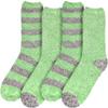 BambooMN Women's Extra Large Soft Fuzzy Warm Cozy Comfy Fuzzy Plush Cute Striped Solid Slipper Socks - Green Grey - 4 Pairs view 2