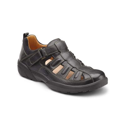 Dr. Comfort Fisherman Men's Therapeutic Diabetic Extra Depth Sandal: Black 7.5 X-Wide (3E/4E)