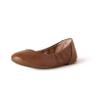 Amazon Essentials Women's Comfortable Round Toe Ballet Flats, Cushioned Memory Foam, Chestnut Brown Faux Leather, 12 view 1