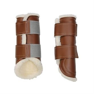 Euro Pro Askan Horse Boots, Hind, Medium, White, Pair