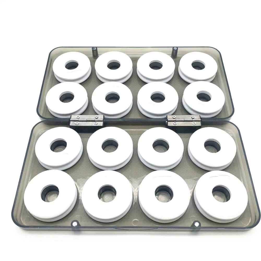 LDEXIN 16pcs Fishing Line Spool Case Holder Fly Fishing and Rigging Foam Spools Sponge Organizer Storage Accessories for Fishing Snell Leader Rig