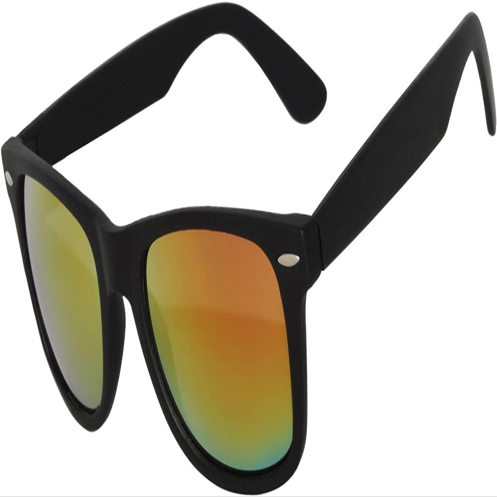 Kids Polarized Full Mirror Lens Sunglasses Protect Child's Eyes Black Rubber