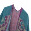 EXCHIC Womens Retro Warm Shawls Poncho Cape Floral Printed Open Front Cardigans Sweater (Blue-Purple) view 3