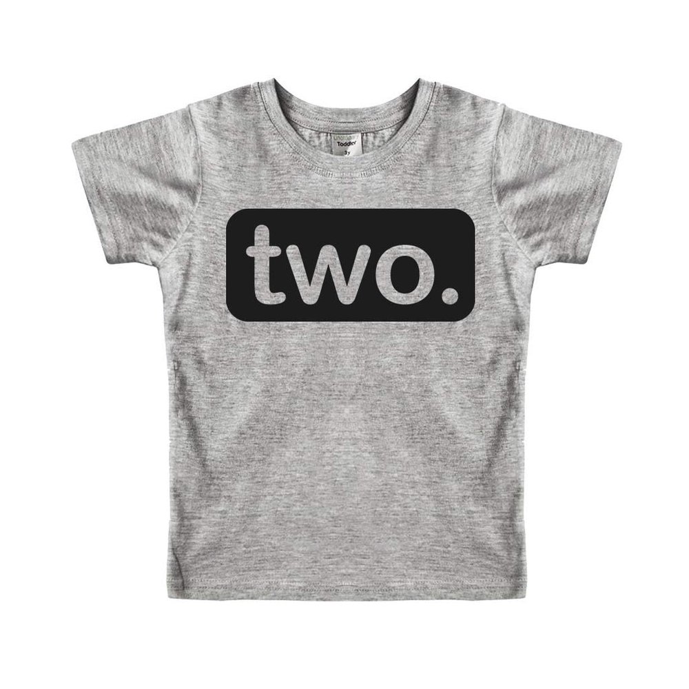 2nd Birthday Shirt boy 2 Year Old Toddler Kids Outfit Second Two t-Shirt Party (Light Gray, 2 Years)