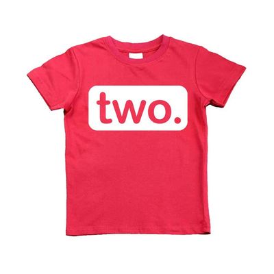 2nd Birthday Shirt boy 2 Year Old Toddler Kids Outfit Second Two t-Shirt Party (Red, 3 Years)
