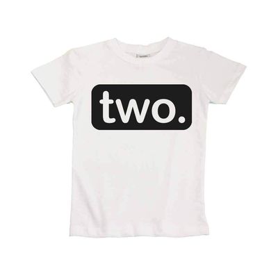 2nd Birthday Shirt boy 2 Year Old Toddler Kids Outfit Second Two t-Shirt Party (White, 2 Years)