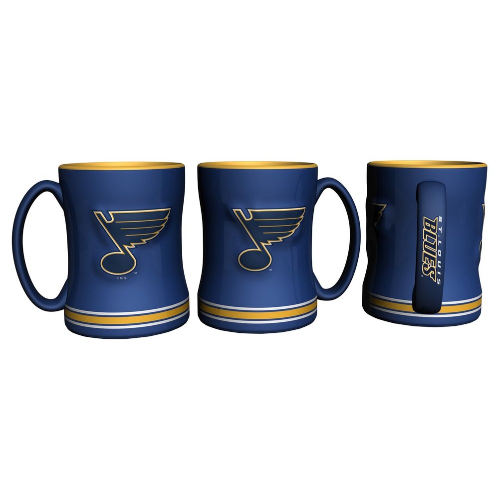 NHL St. Louis Blues Coffee Mug14oz Sculpted Relief, Team Color, 14 Ounce