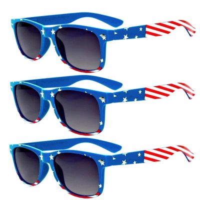 OWL 3Pcs Kids Sunglasses, UV-Protected Smoke Lens American Flag Sunglasses, Anti-Glare Kids Polarized Sunglasses (USA Flag)