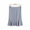 Womens Sweet Ruffles Dot Pattern Mini Skirt Back Zipper Pleated Office Lady Work Wear Ladies Casual Chic Mermaid Skirts S view 2