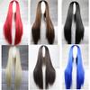 Flonding 75cm 29.5 inches Red Wig Women's Long Straight Middle Part Synthetic Hair Wigs No bangs Cosplay Anime Halloween Costume Party Hair Wig for Women with Wig Cap view 2