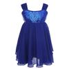 Agoky Kids Girls Sequined Irregular Chiffon Ballet Dance Dress Ballerina Gymnastics Leotard Dancing Costumes Blue 6-8 view 1