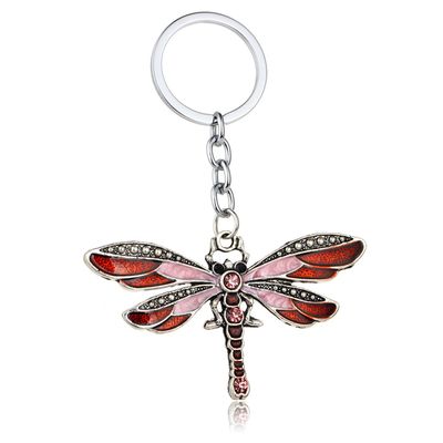 Dragonfly Keychain Jewellery Keychain Dragonfly Charm Keychain (Red)