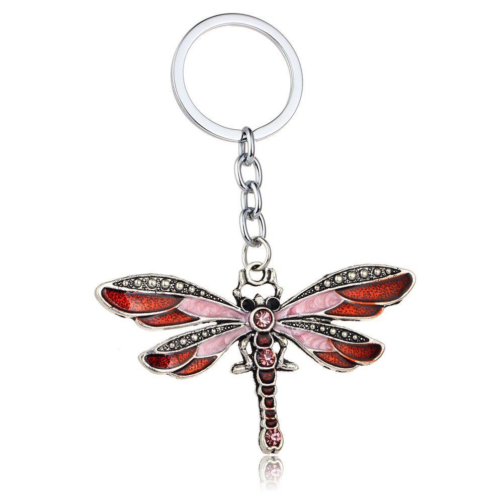 Dragonfly Keychain Jewellery Keychain Dragonfly Charm Keychain (Red)