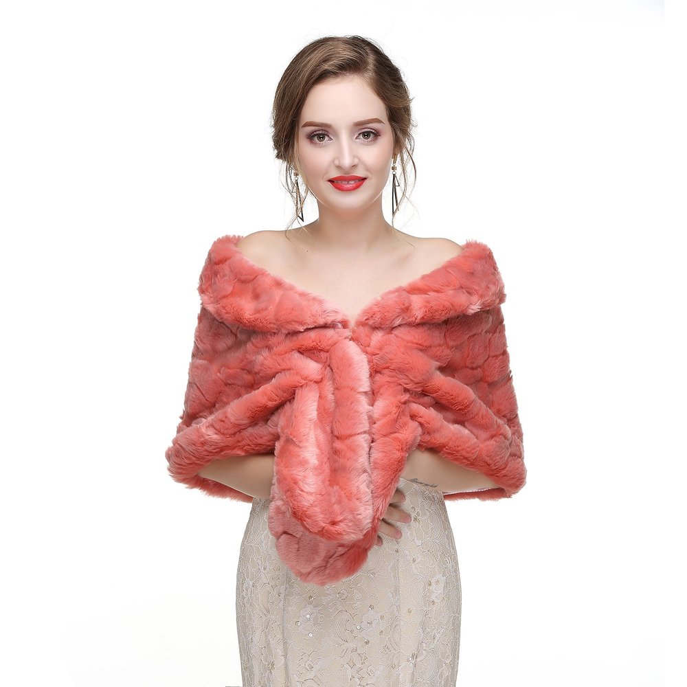 Adonis Pigou Women's Faux Fur Wraps Bridal Shawls Ladies' Stoles Cape Shrug 2018