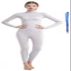 Full Bodysuit With Zipper Helper Womens Costume Without Hood and Gloves Socks Spandex Zentai Unitard (Small, White) view 1