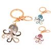 Heaven2017 Rhinestone Octopus Key Chain Women Bag Purse Wallet Charm - Rose Red view 2