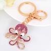 Heaven2017 Rhinestone Octopus Key Chain Women Bag Purse Wallet Charm - Rose Red view 3