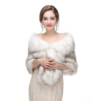 Adonis Pigou Women's Faux Fur Wraps Bridal Shawls Ladies' Stoles Cape Shrug 2018