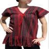 Full Funk Thai Mong Hill Tribe Short Style Funky Mexican Throw Over Poncho Shirt, Small, Rosewood Red view 1