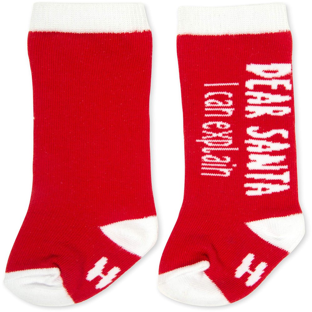 Pavilion Gift Company Dear Santa-0-12 Months Baby Knee Highs, Red, 0-12 M