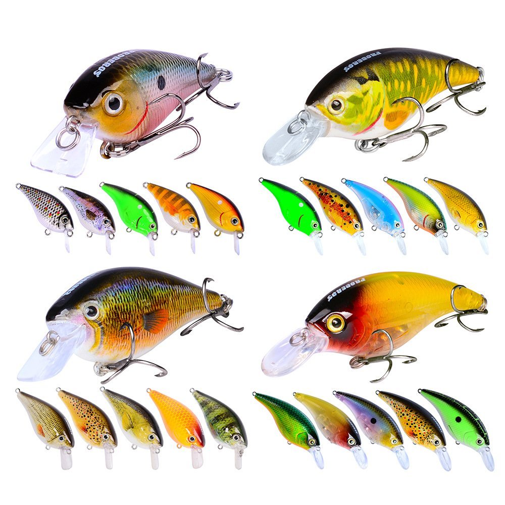 LENPABY Topwater Lures24PCS's New Rock-and-roll Fake Bait Blend Set of About 540gPopper Fishing Lures Set,Crankbait