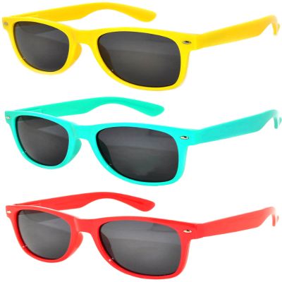 OWL 3Pcs Sunglasses for Kids, UV-Protected Smoke Lens Toddler Sunglasses, Anti-Glare Kids Polarized Sunglasses (Mix Colors)