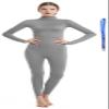 Full Bodysuit With Zipper Helper Womens Costume Without Hood and Gloves Socks Spandex Zentai Unitard (X-Large, Grey)