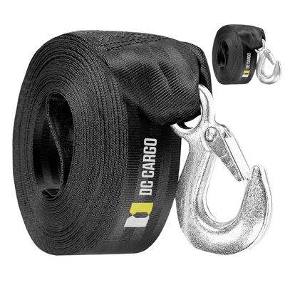 DC Cargo Mall Heavy Duty Boat Trailer Winch Strap with Hook - 2" x 20' (2 Pack) - 9,000 lbs Breaking Strength, Fits Both Hand-Crank and Electric Winches