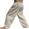 RaanPahMuang Cotton Lounge Lizard Pullstring Pants Calligraphy Screen Print, X-Small-Small, Painting Art - Cream view 2
