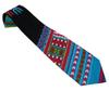 RaanPahMuang Branded Handmade Bold African Dashiki Printed Cotton Necktie Tie, Angle - Black SkyBlue view 1