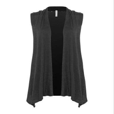 Design by Olivia Women's Sleeveless Open Front Draped Cardigan Vest Lightweight Cool Coat Black XL