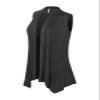 Design by Olivia Women's Sleeveless Open Front Draped Cardigan Vest Lightweight Cool Coat Black XL view 2