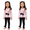 Baby Toddler Girls Kids Autumn Winter Clothes Outfit Cute Dots Print Bow Long Sleeve Top Blouse+Pants Set 2-6 T (1-2 Years Old, Pink) view 1