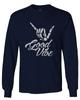 0013. Big Good Vibe Bones Hand Shaka Cool Vintage Hipster Graphic Men's Long Sleeve t Shirt (Characol, 2X Large) view 1