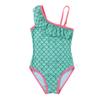 Agoky Little Big Girls Princess Mermaid Tail Swimsuit One Piece Hawaiian Ruffle Swimwear Beach Bathing Suit Green 5-6 view 3