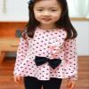 Baby Toddler Girls Kids Autumn Winter Clothes Outfit Cute Dots Print Bow Long Sleeve Top Blouse+Pants Set 2-6 T (2-3 Years Old, Pink) view 2