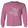 0013. Big Good Vibe Bones Hand Shaka Cool Vintage Hipster Graphic Men's Long Sleeve t Shirt (Pink Large)